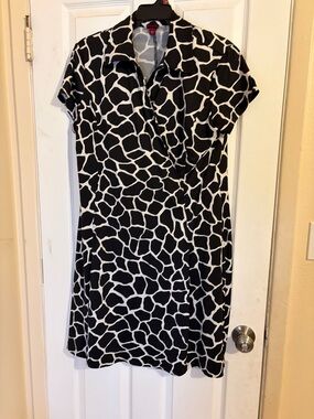 Merona Black and White Giraffe-Print Midi Dress